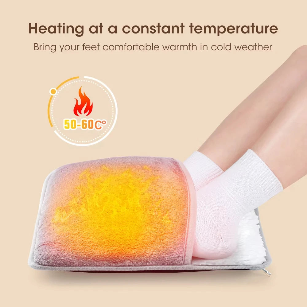 Showlu Smart General USB heated plush foot warmer pad with soft, cozy fabric and built-in heating element for cold weather comfort.