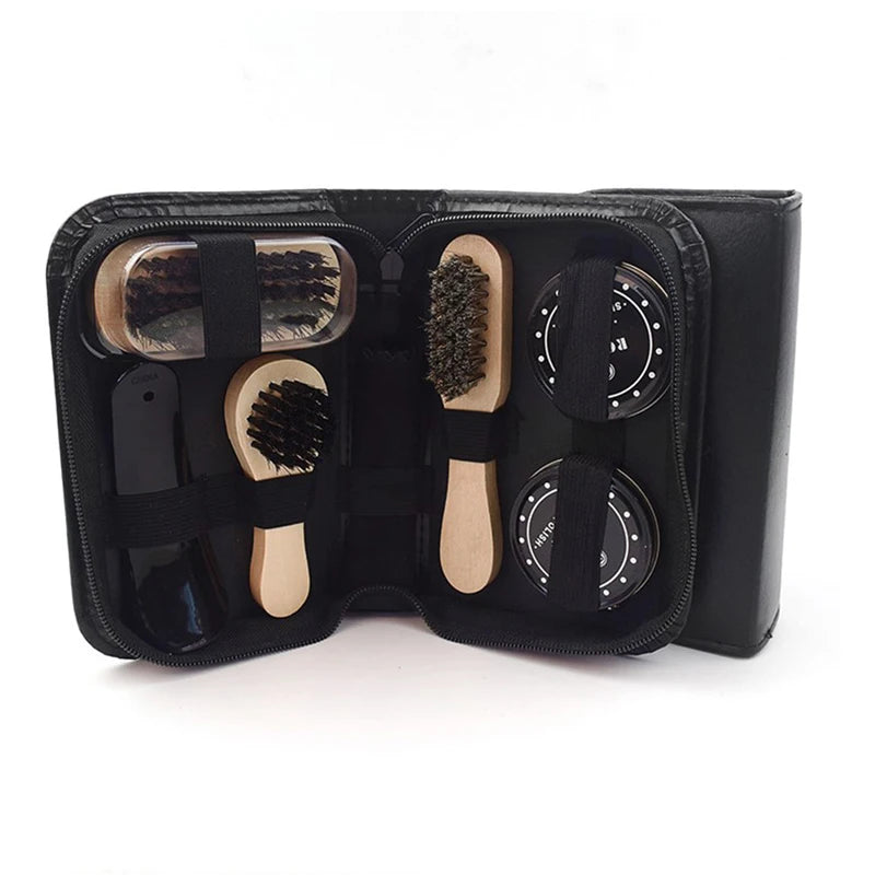 Portable Showlu Smart General shoe cleaning kit with brushes and cleaning solution for easy shoe maintenance.