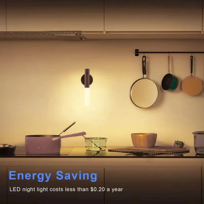 Showlu Smart General magnetic motion sensor LED night light with USB rechargeable design, ideal for indoor lighting.