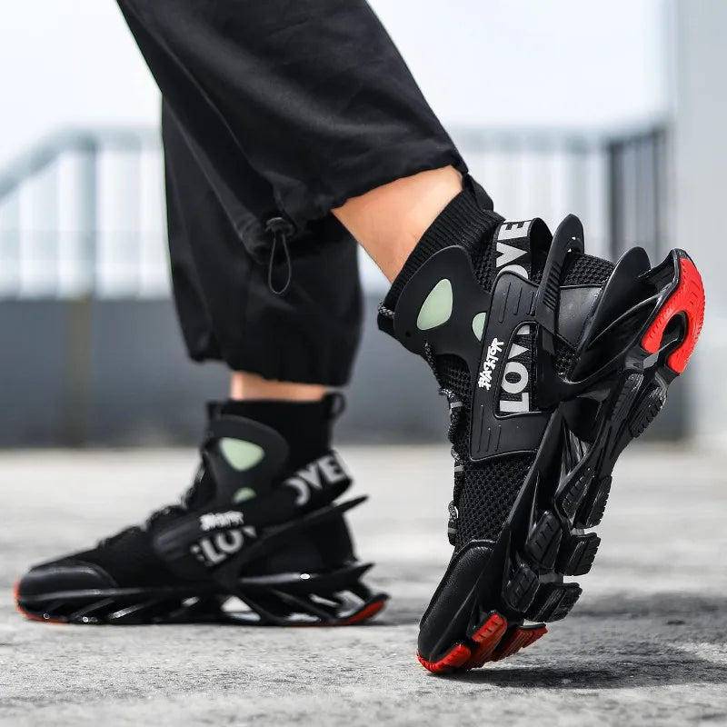 Men's casual sneakers by Showlu Fashion Store, breathable and stylish athletic trainer shoes with a sleek design.