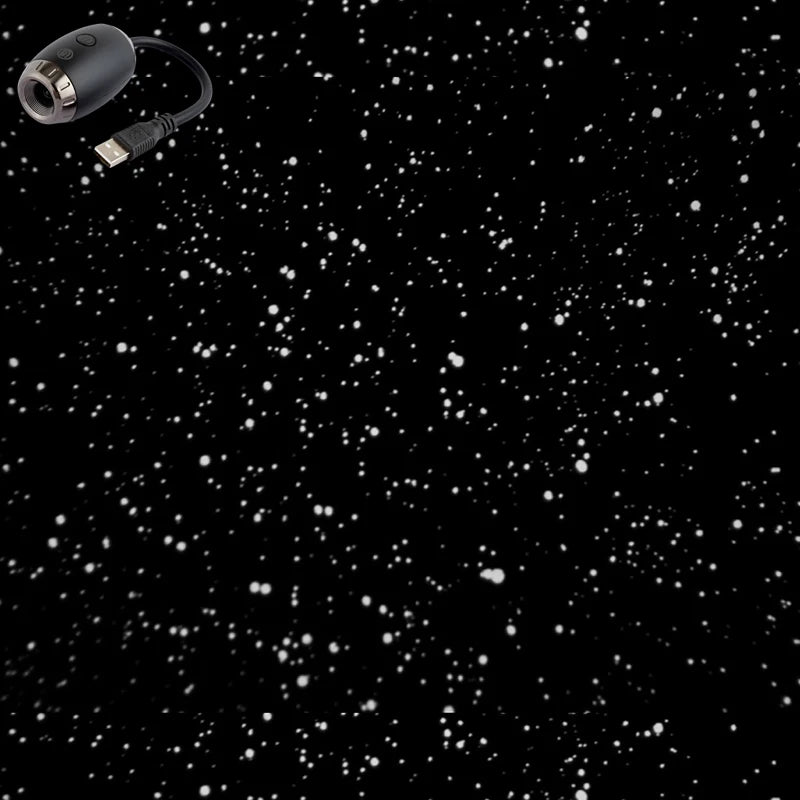 Showlu Smart General Car LED Roof Star Light installed on vehicle ceiling, creating a starry sky effect inside the car.
