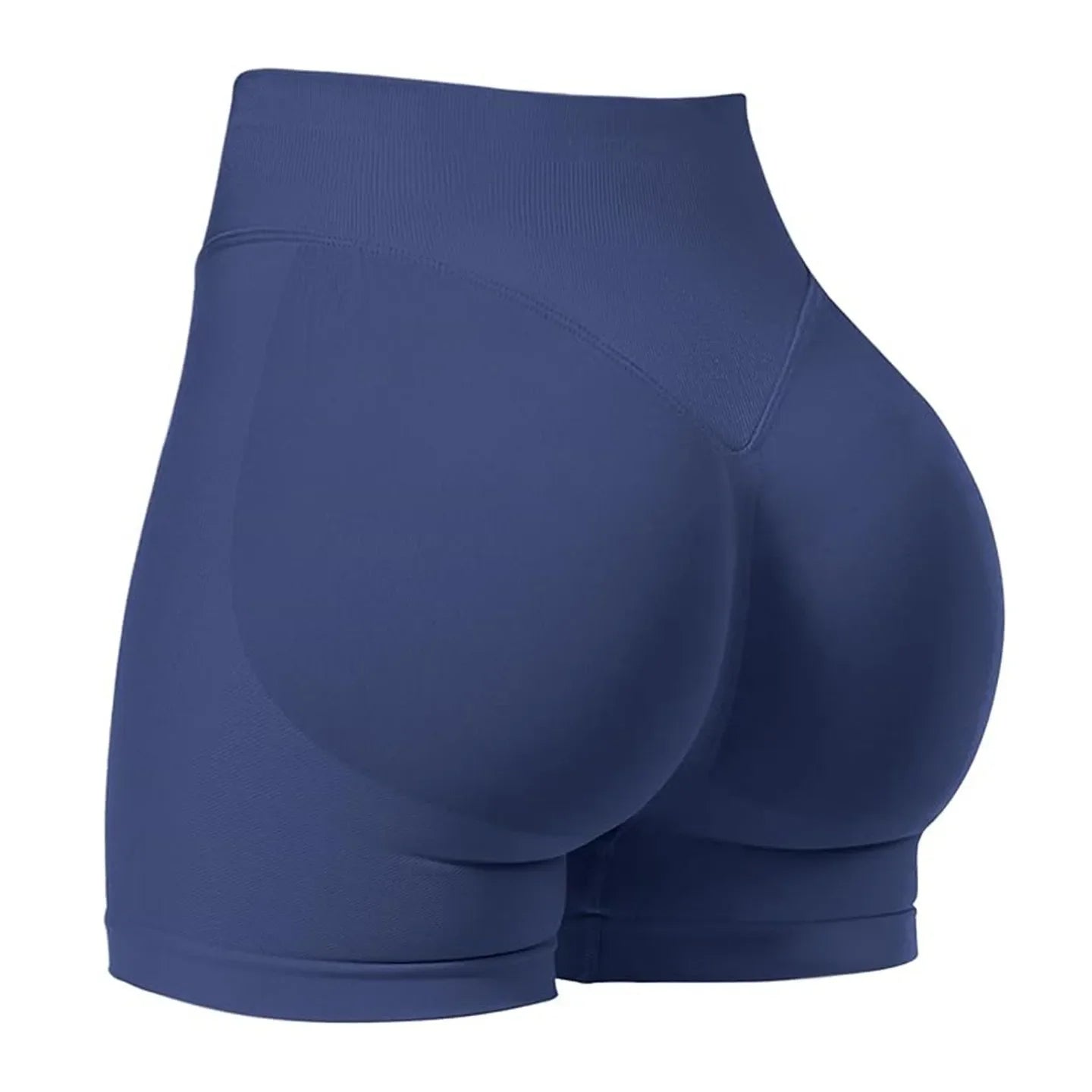 Women's seamless ribbed yoga shorts by SHOWLU FASHION STORE, high-stretch gym booty shorts in a sleek, form-fitting design.