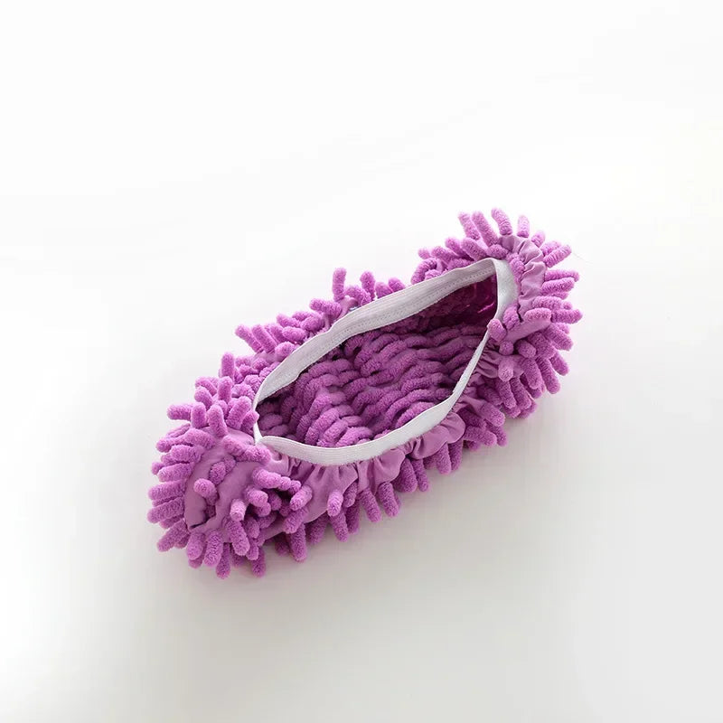 SHOWLU FASHION STORE microfiber floor cleaning slippers, lazy mopping shoes with microfiber soles for easy home cleaning.