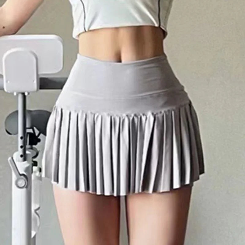 Showlu Fashion women's quick dry sports skirt with high waist, built-in shorts, ideal for gym, tennis, cycling, and running workouts.
