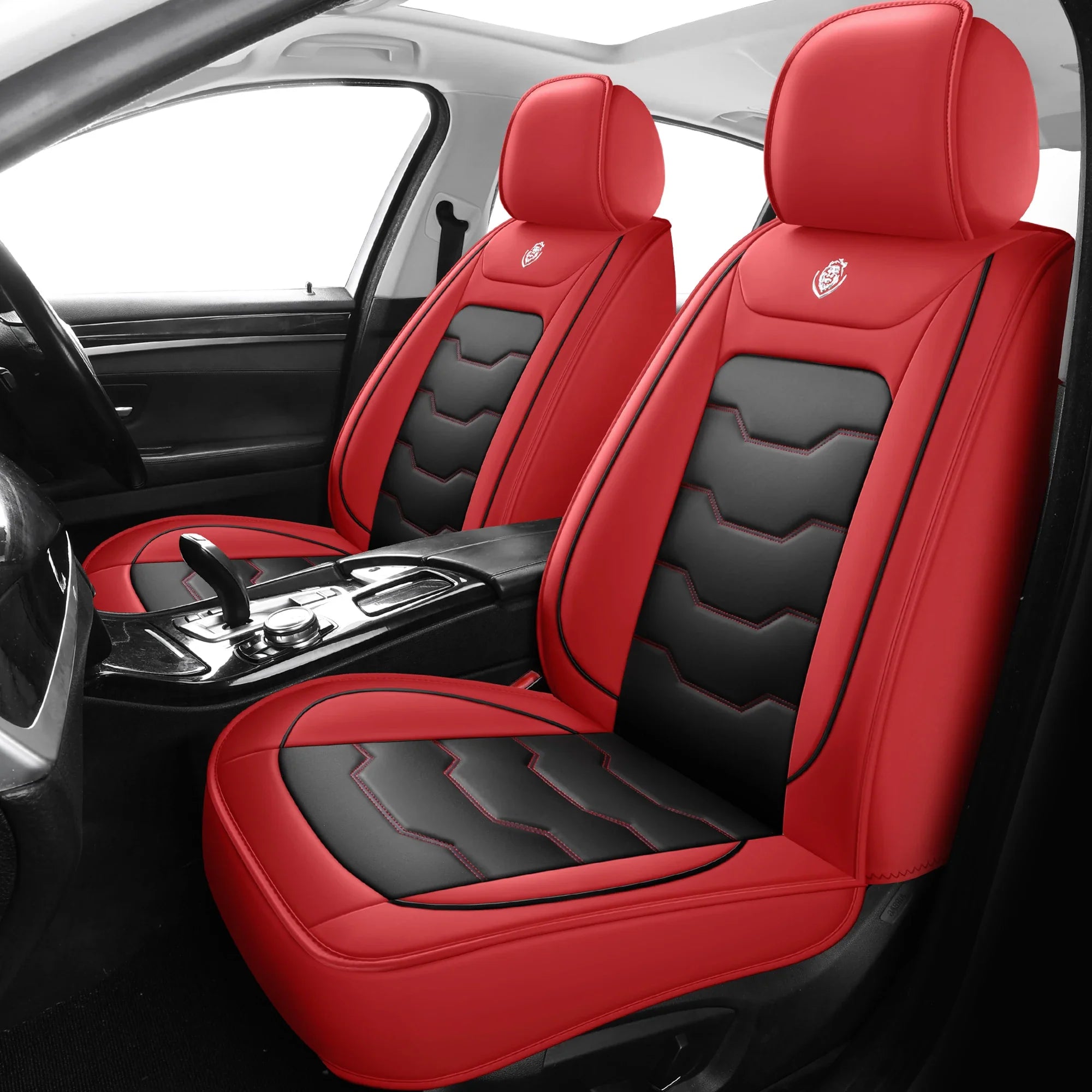 SHOWLU Universal 5-Seater Car Seat Cover set in artificial leather, featuring five pieces for car interior protection and style.
