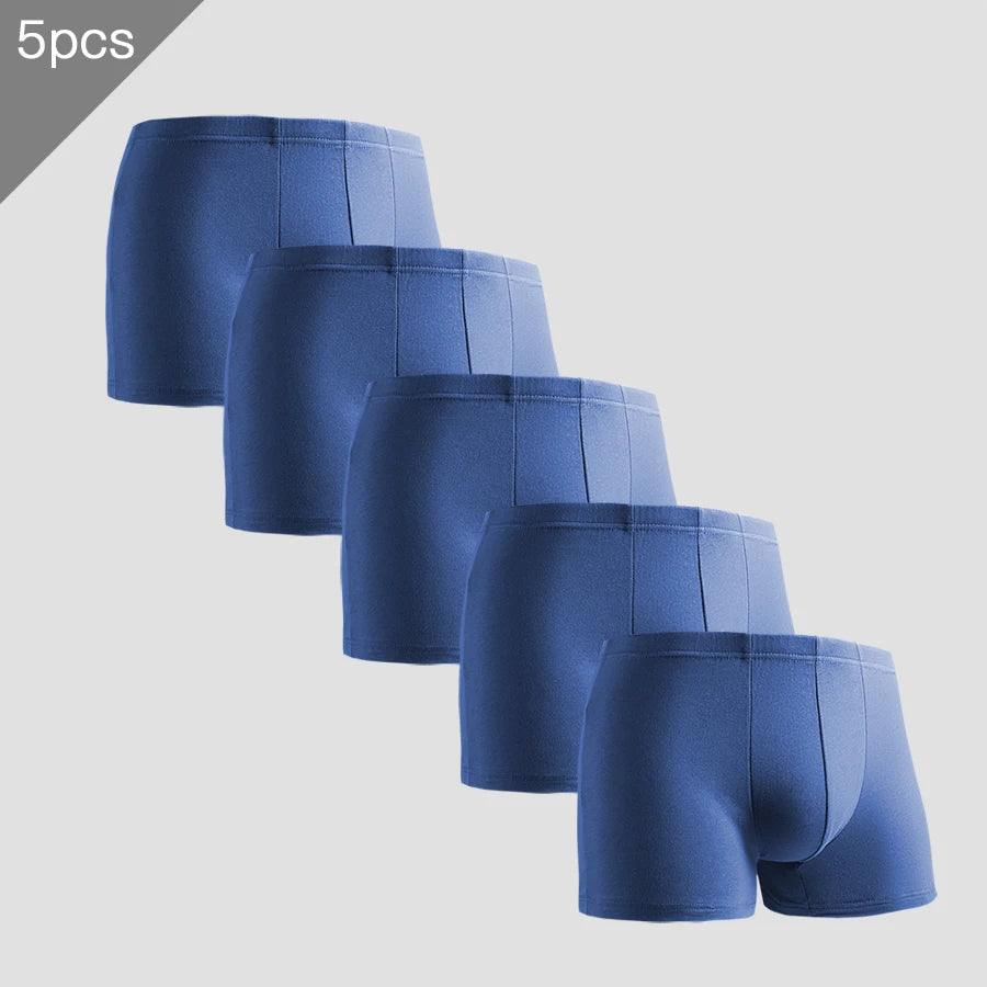 Showlu men's cotton boxer shorts in breathable, thin summer underwear, five-pack, comfortable fit, lightweight fabric