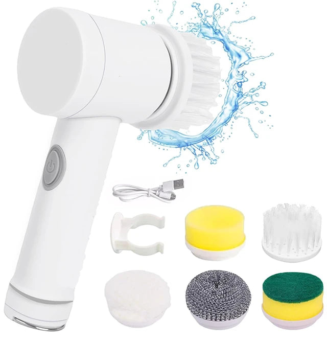 Showlu Smart General cordless electric spin scrubber with 7-in-1 cleaning brush, featuring multiple spinning brush heads for versatile cleaning.