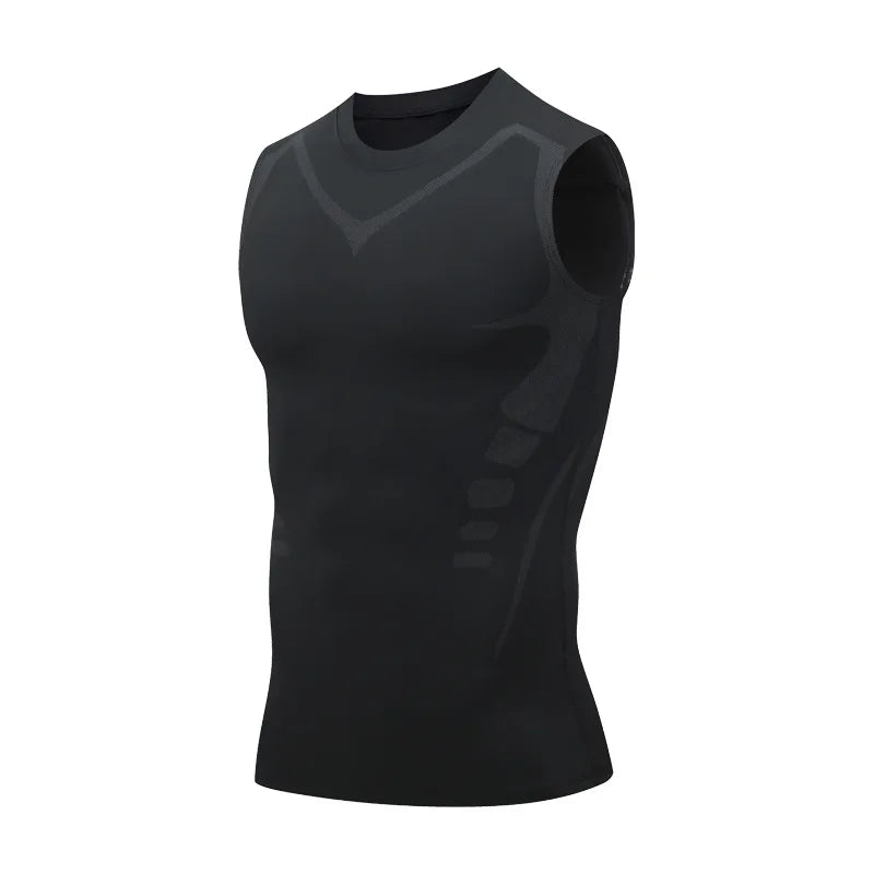 Summer Cool Men Shaping Vest Sleeveless Shirt Tight Compression Shapewear Shirts Tank Tops Body Shaper Breathable Ice Silk Vest