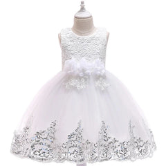 2-12Y Girl Summer Lace Princess Dress Children Floral Gown Dresses For Girls Clothing Kids Birthday Party Tutu Custome Vestidos