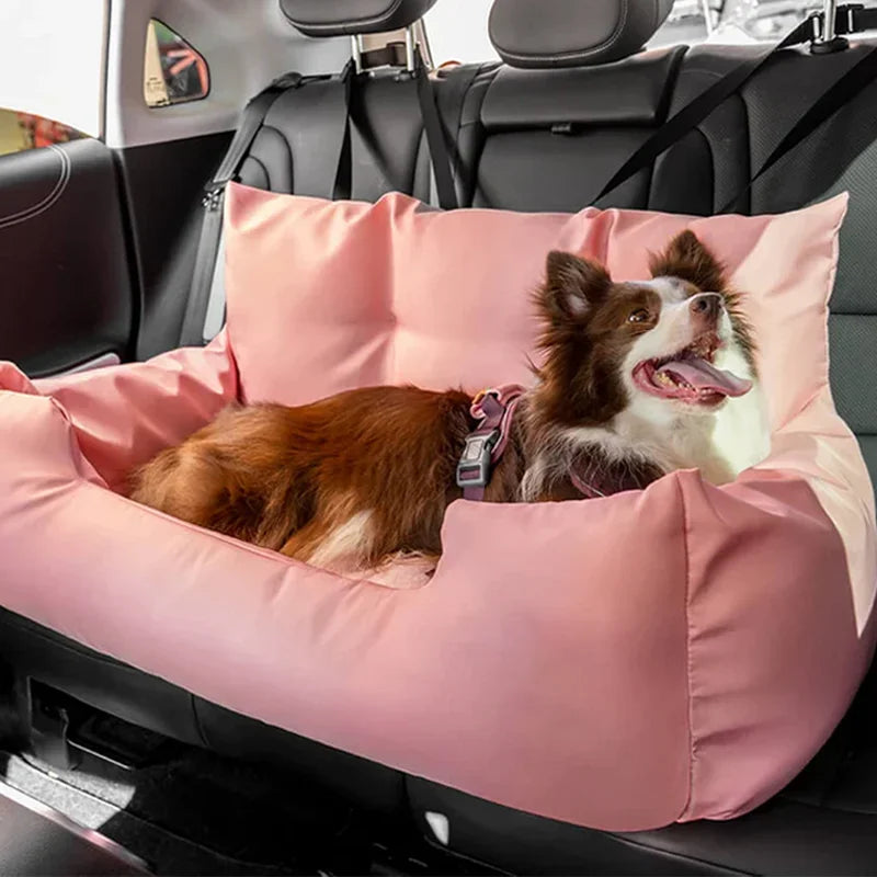 Large dog car seat cover by VOFORD, thickened suede travel hammock with protective side flaps and non-slip backing for vehicle safety.