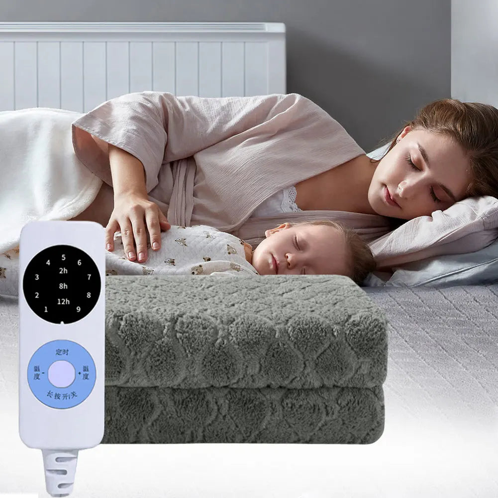 Showlu Smart plush electric heated blanket, cozy winter throw with smart temperature control, soft and warm for cold nights.
