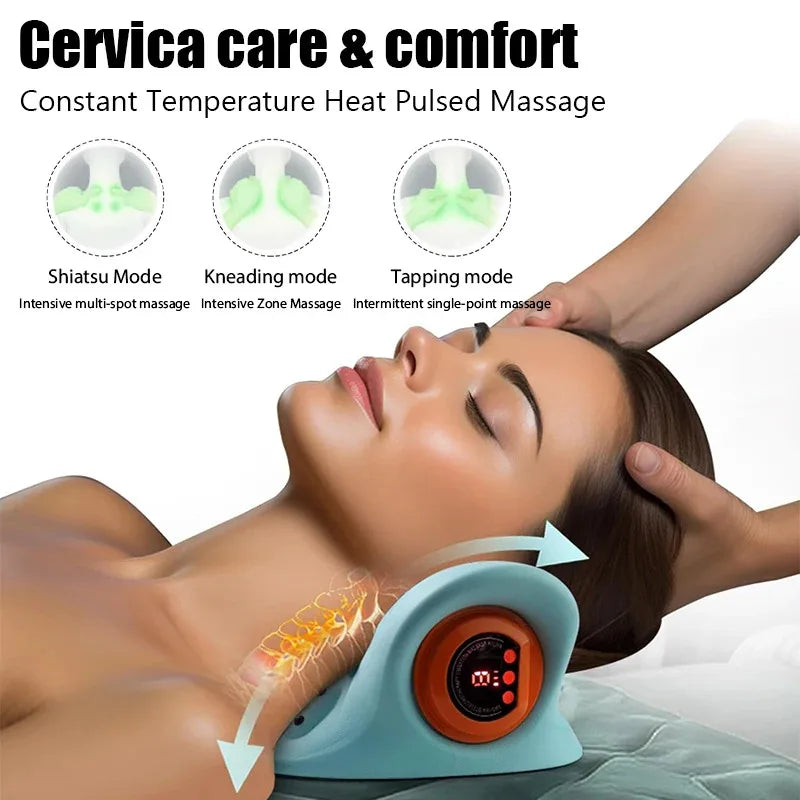Showlu Smart General neck electric massage device for relaxation, showing ergonomic design with adjustable straps and massage nodes.