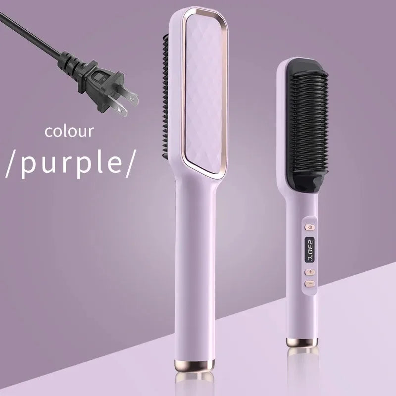 Showlu Smart General electric hair straightener comb with fast 220°C heat, sleek design, and digital temperature control.
