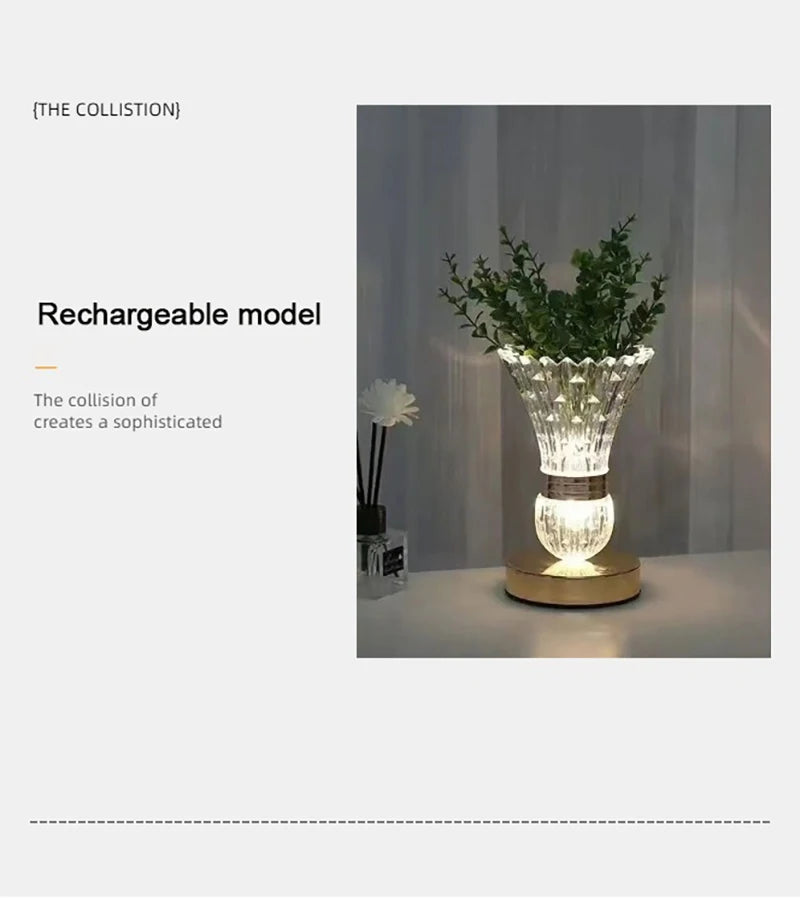 Showlu Smart General LED color changing vase with illuminated glass, showcasing vibrant multi-color lighting and modern design.