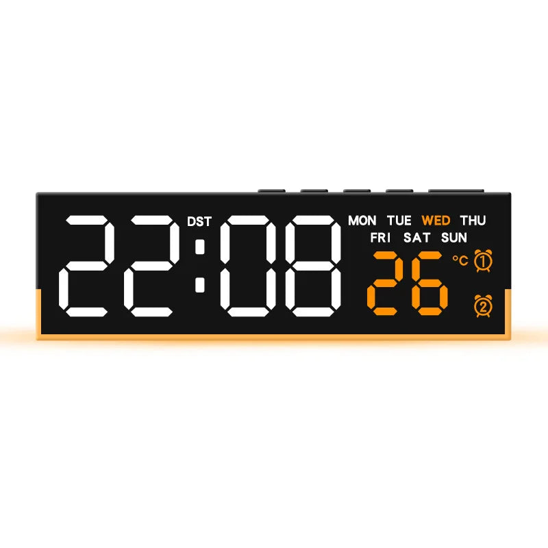 Showlu Smart LED digital alarm clock with mood light and temperature display, featuring sleek design and easy-to-read screen.