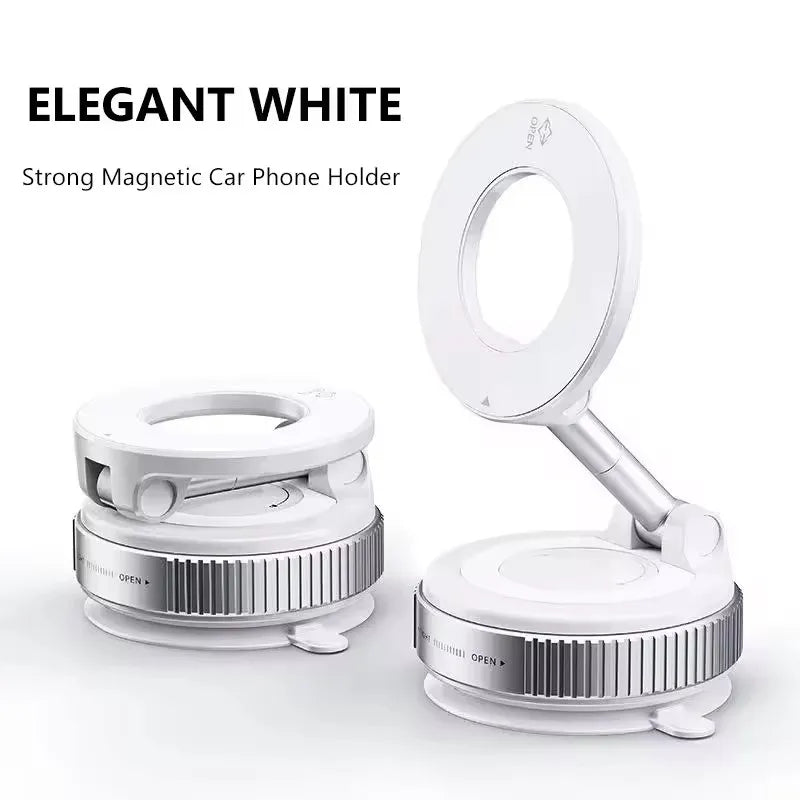 Showlu Smart General Car Phone Holder 360° rotation mounted on a vehicle dashboard, holding a smartphone securely.
