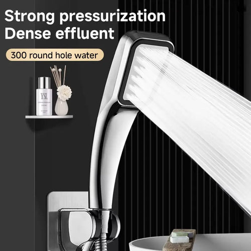 Square Showlu Fashion Store pressurized showerhead with 300 holes, water-saving rainfall spray, handheld bathroom accessory