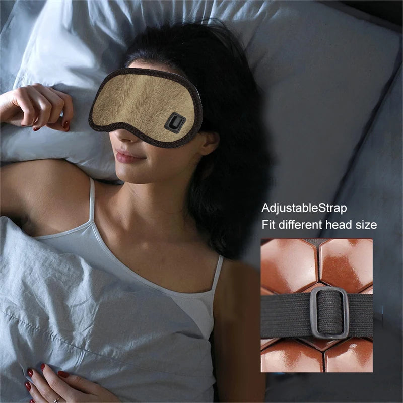 Showlu Smart General Maelsrom Electric Heat Eye Massage Mask with adjustable straps and soft fabric for relaxing eye comfort.