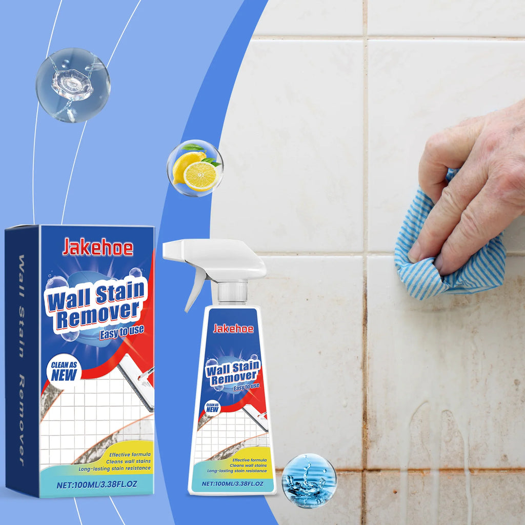 Showlu Smart General laundry stain remover foam bottle with foam application on a white background