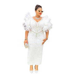 African Party Dresses for Women Plus Size Africa Clothes Dashiki Ankara Sequin Wedding Evening Sexy Bodycon Maxi Christmas Dress