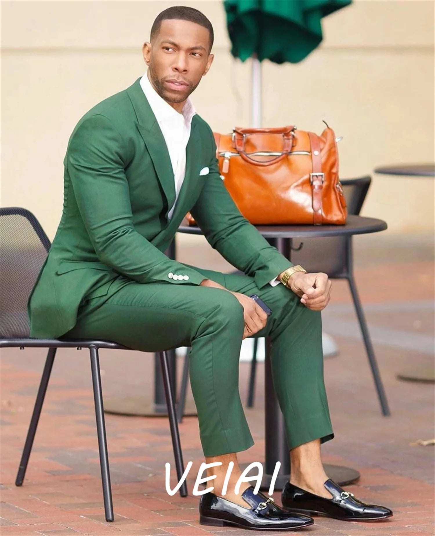 Veiai Blue Jodhpuri Suit for men, 2-piece cotton blend groom tuxedo with intricate design and traditional style.