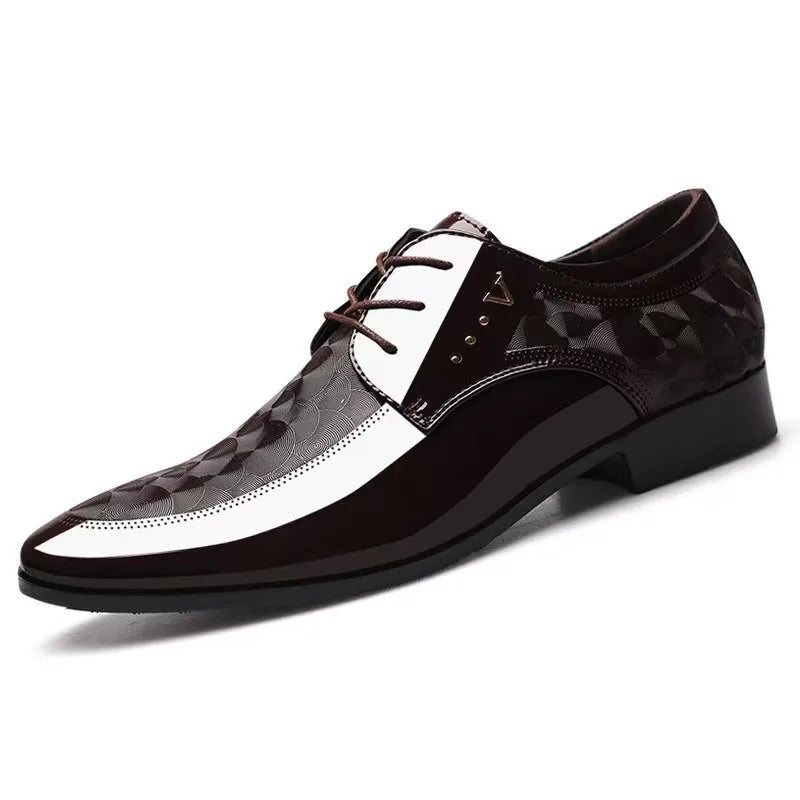 Men's high-end leather wedding and business casual shoes in size 39-47, stylish men's leather shoes by Showlu Fashion Store.