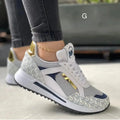 SHOWLU FASHION women's wedge sports sneakers in casual PU leather, featuring a stylish design and comfortable sole.