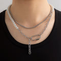 Baroque simulated pearl long tassel pendant necklace with beaded link chain, trendy lariat wedding jewelry for women