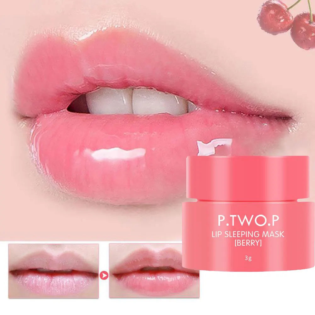 Showlu Smart General jelly lip mask in a clear container, highlighting its glossy, hydrating texture for soft, moisturized lips.