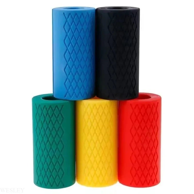Showlu Fashion Store silicone grip pad for fat barbell or dumbbell handles, non-slip protective bar grips for weightlifting and fitness.