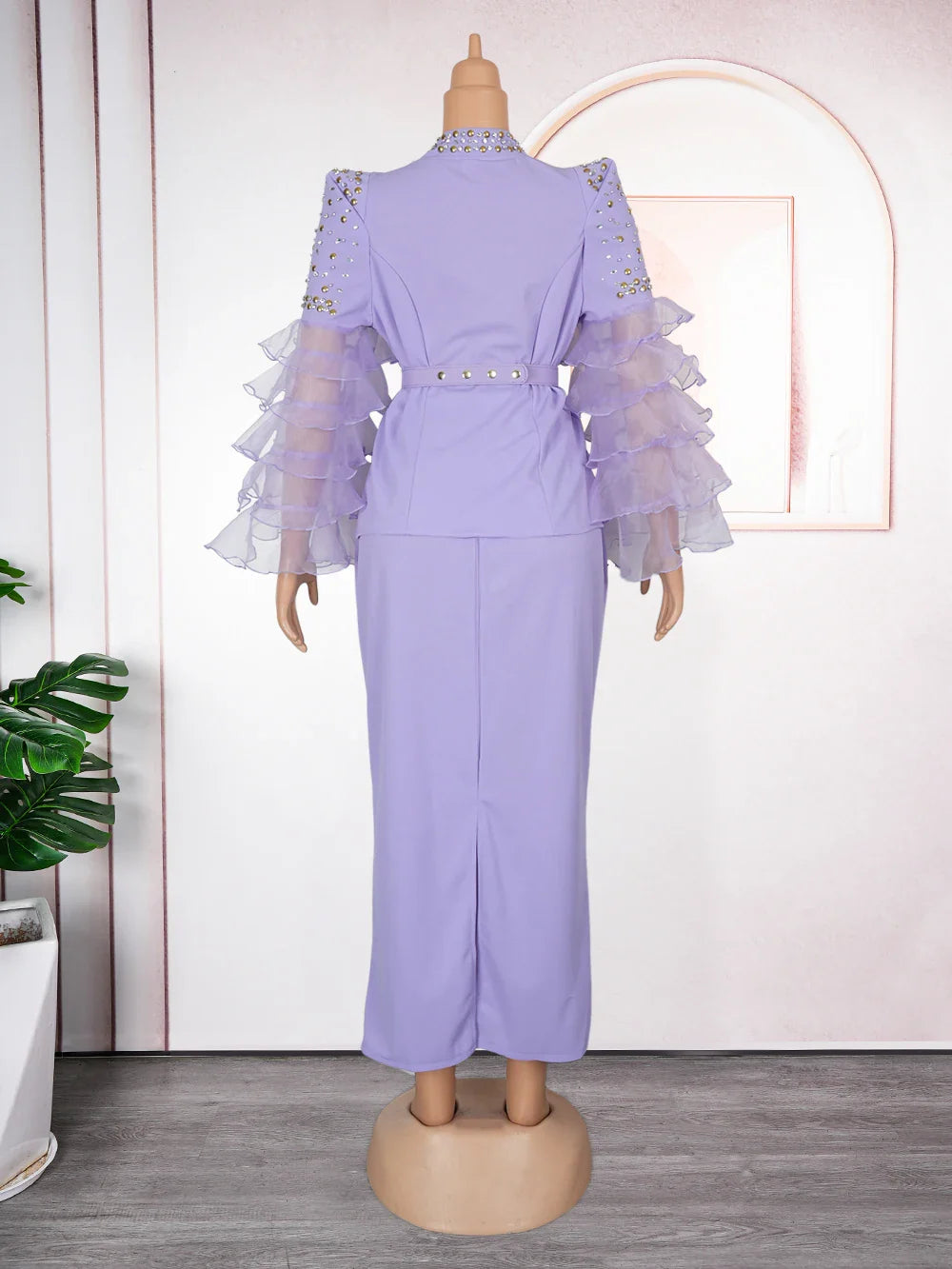 African long dress with ruffle sleeves by SHOWLU FASHION STORE, perfect for wedding and party occasions