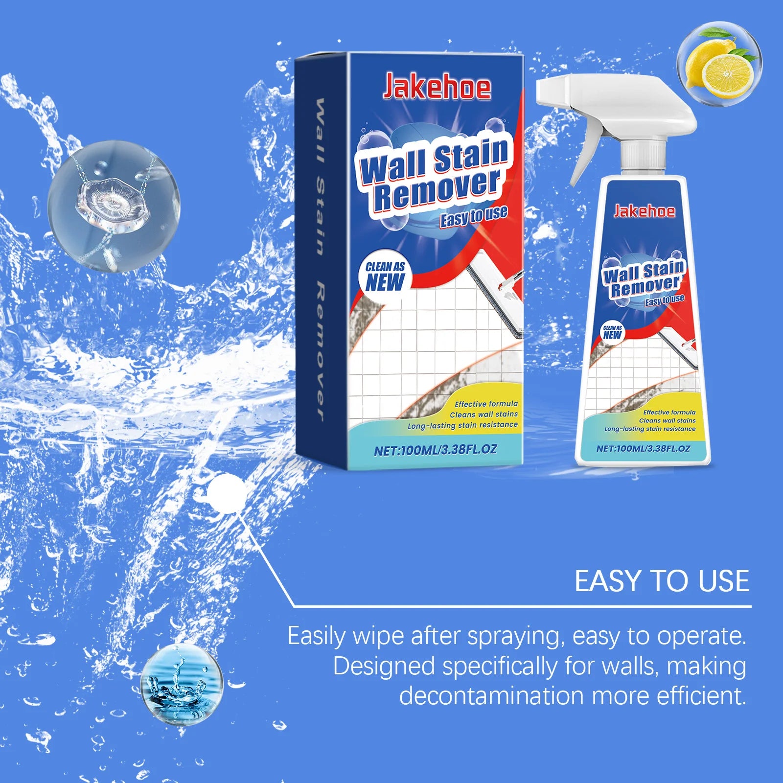 Showlu Smart General laundry stain remover foam applied to fabric, showcasing its foaming cleaning action for tough stains.