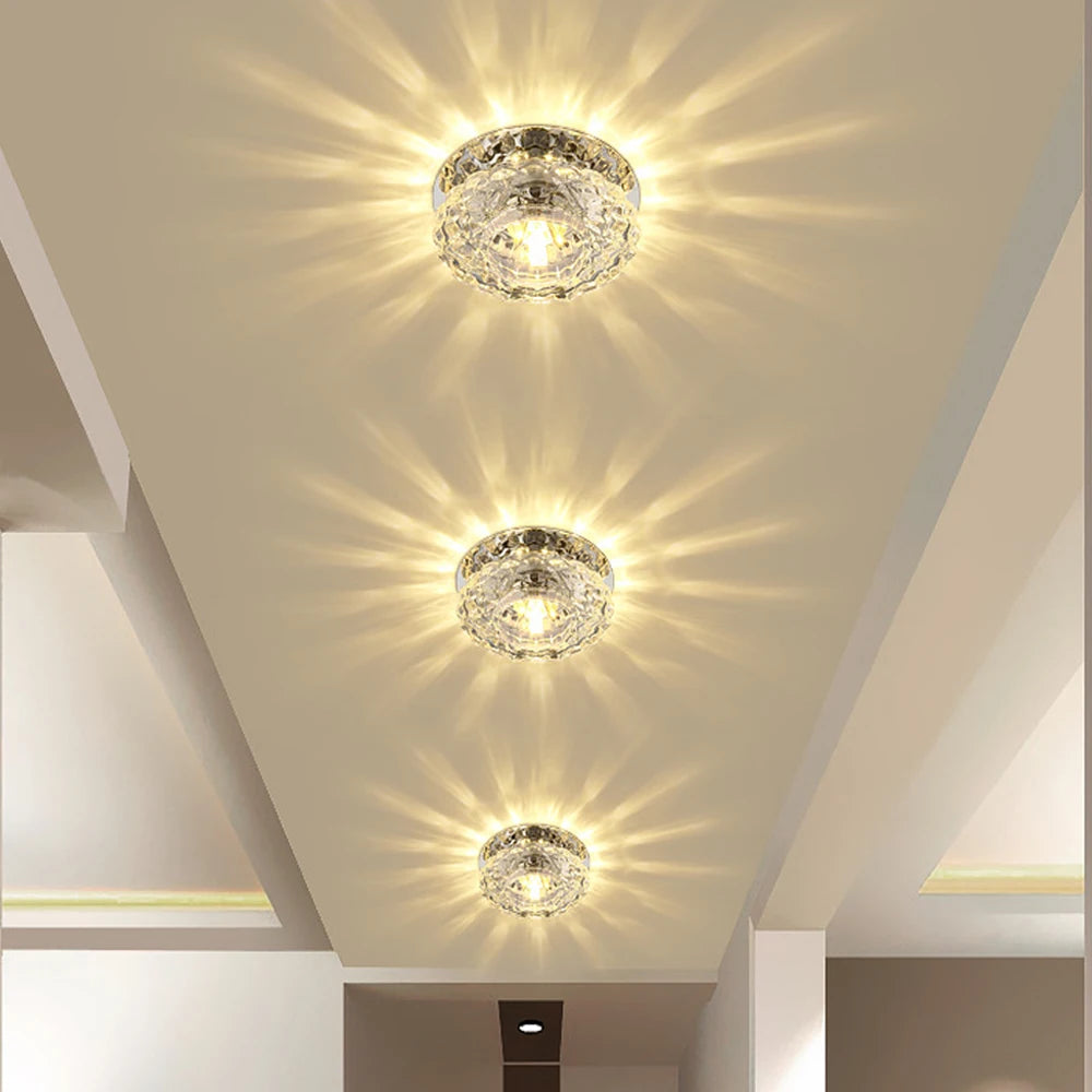 Modern crystal LED ceiling lamp by Showlu Fashion Store featuring stainless steel chandelier design with elegant crystal accents.
