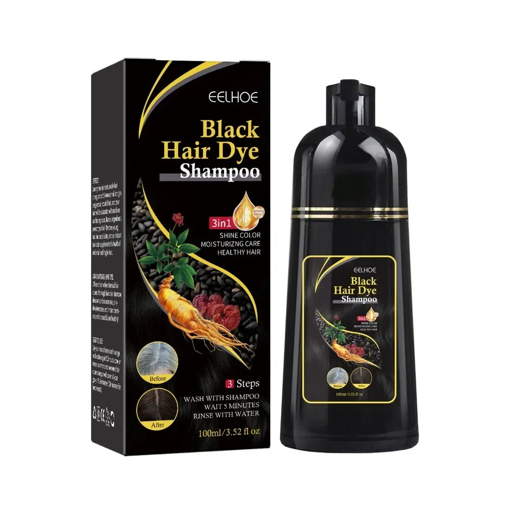 100ml Natural Herbal Hair Dye Shampoo 3 in 1 Hair Color Shampoo for Gary Hair Dark Brown Black for Women & Men Grey Coverage SHOWLU FASHION STORE