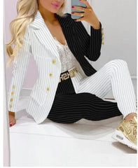 2025 Women's 2pcs Tracksuits Solid Long Sleeve Blazer Pants Suit Sets Office Lady Tracksuit Two Piece Set Fitness Outfits Woman SHOWLU FASHION STORE