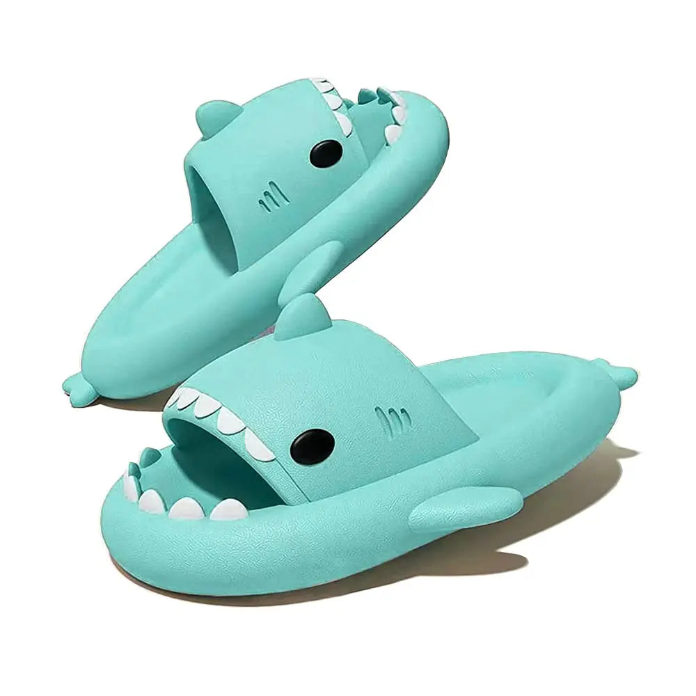 Kidmi Shark Slides by SHOWLU FASHION STORE, anti-slip cloud slippers featuring shark design, perfect for beach and shower use.