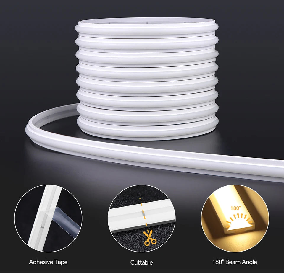 Showlu Smart COB Motion Sensor LED strip light kit with flexible strip, motion sensor, and power adapter for home lighting.