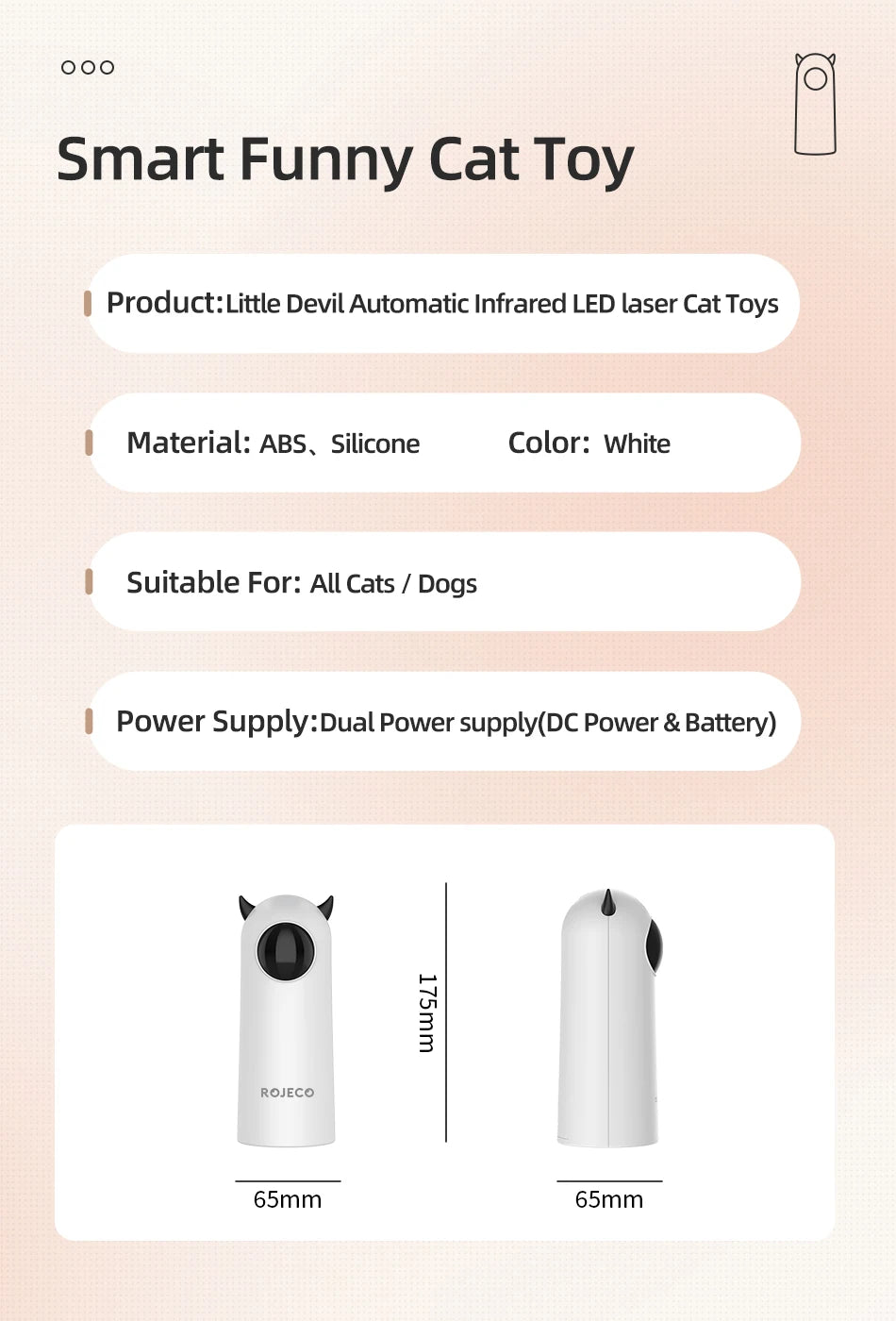 Showlu Smart General ROJECO automatic cat laser toy projecting moving laser patterns for feline entertainment and exercise.