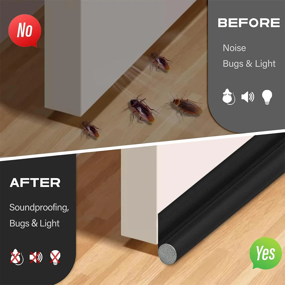 Showlu Smart General anti dust door seal strip installed on a door, providing dustproof and insulation protection.