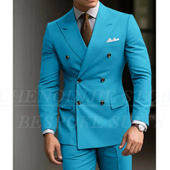 Formal Men's Suits Green Slim Fit High Quality Regular Length 2 Piece Jacket Pants Luxury Blazer Full Set Chic Costume Homme SHOWLU FASHION STORE