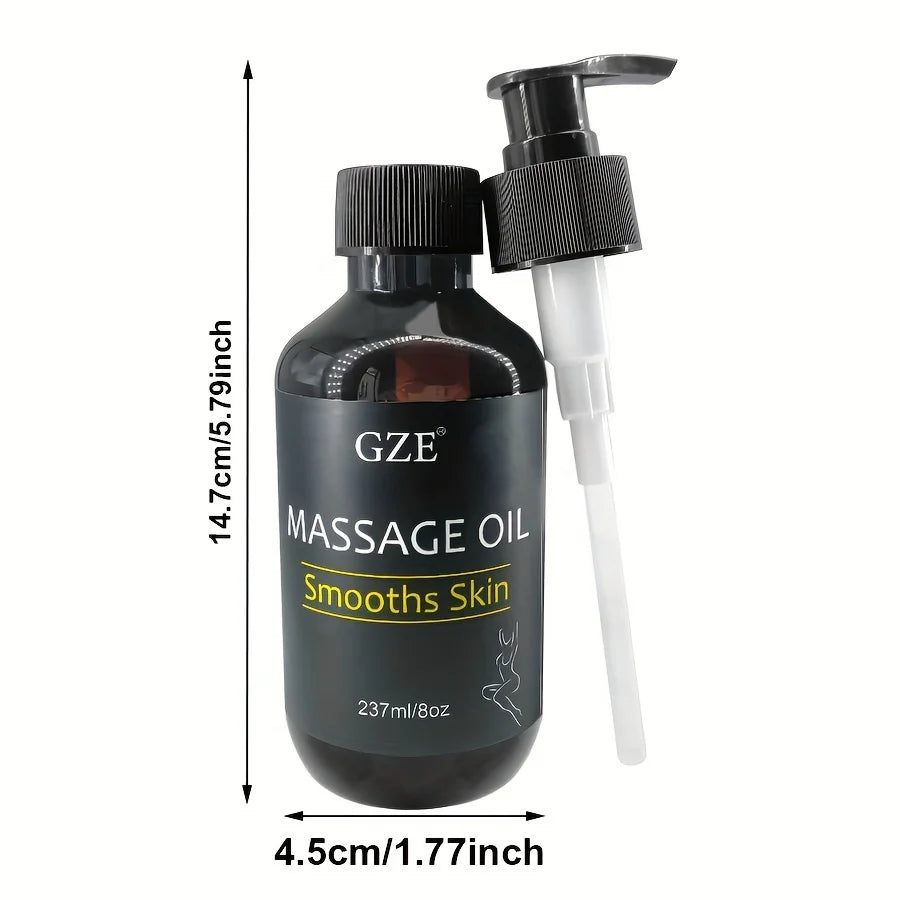 GZE Collagen and Stem Cell Body Massage Oil by Showlu Fashion Store, showing a sleek bottle of skin tightening and firming massage oil.