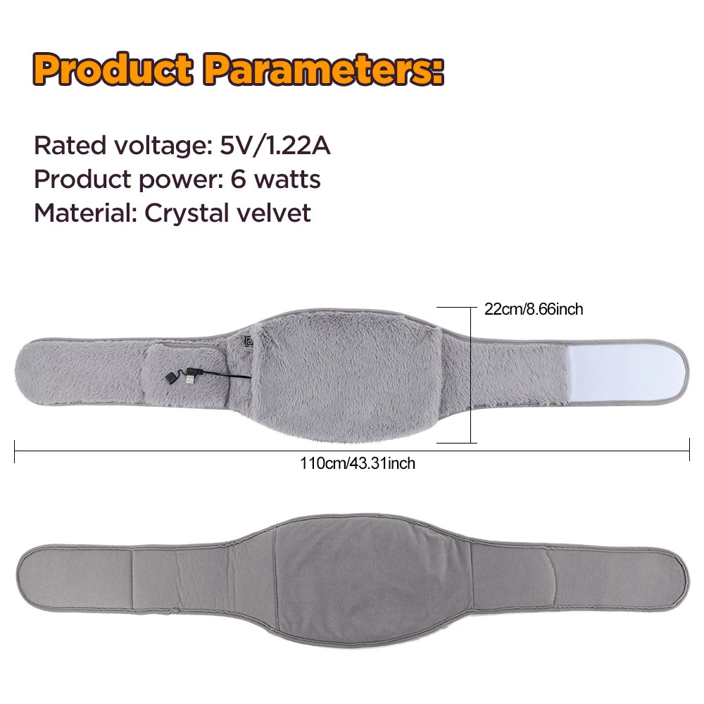 Showlu Smart General USB electric heating waist belt with adjustable graphene warm pad for targeted back warmth and comfort.