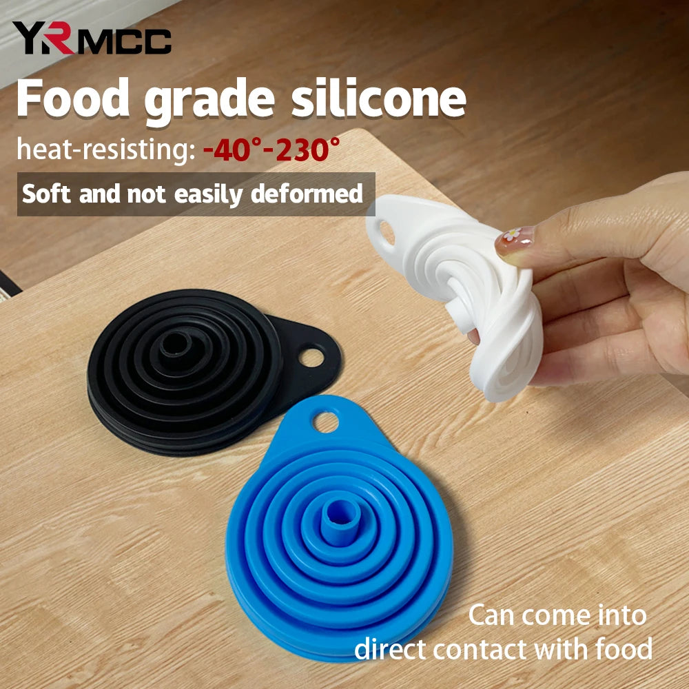 Showlu Smart General collapsible funnel set with multiple colorful, space-saving funnels displayed in a compact arrangement.