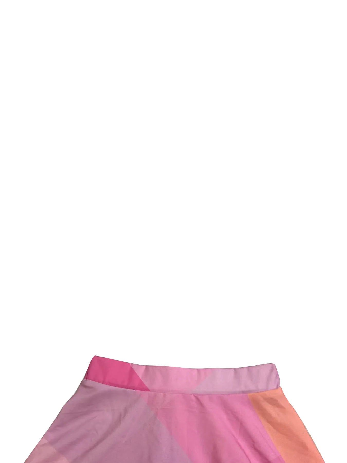 Showlu Fashion women's lace-up short top and geometric pattern half-length skirt dress set, stylish and modern ensemble.