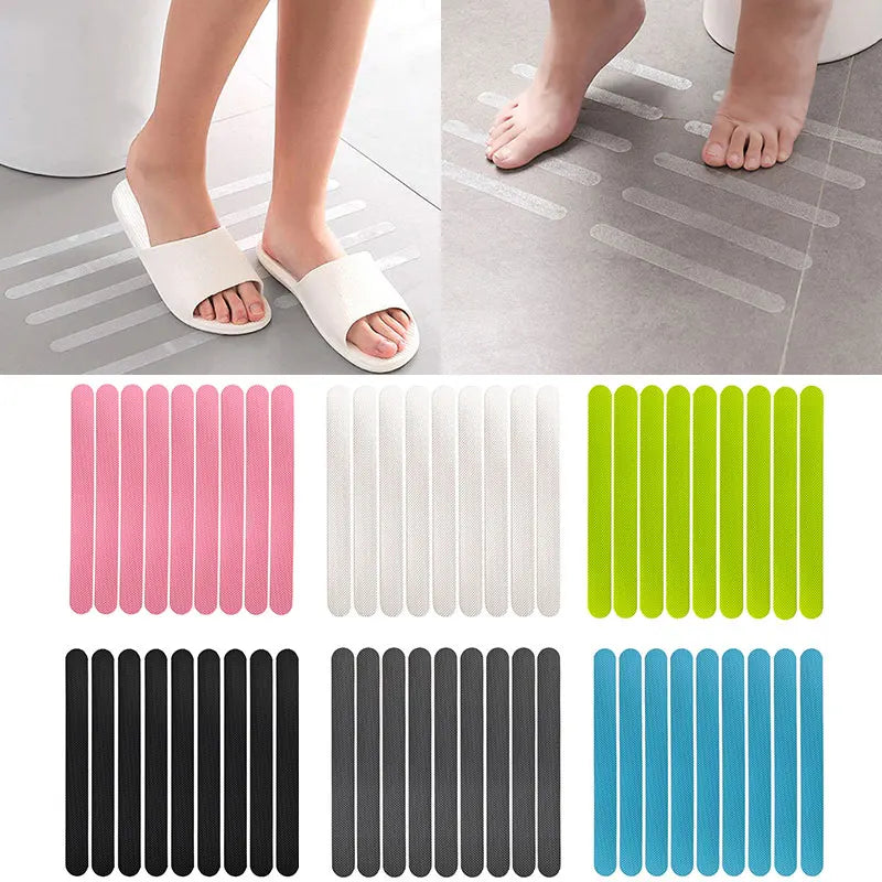 Showlu Smart General anti-slip shower stickers applied to a bathroom floor for improved safety and slip resistance.