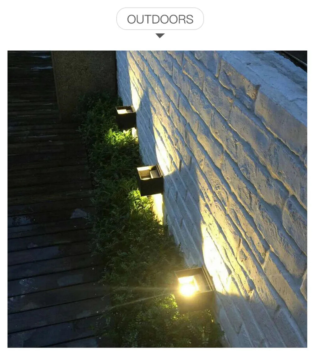 IP65 waterproof LED wall light by Showlu Smart General, 6W or 12W, mounted outdoors with bright illumination.