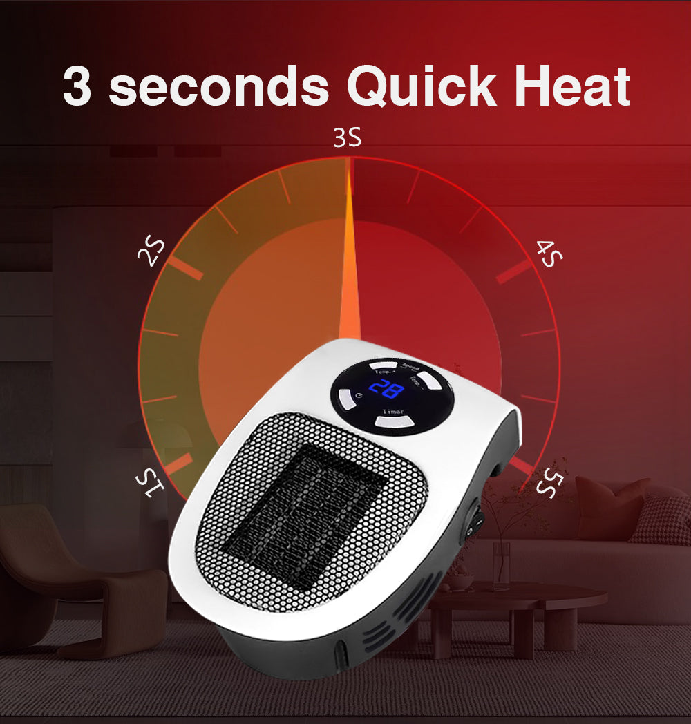 Showlu Smart General 500W mini ceramic space heater with plug-in design, compact and portable for room heating.