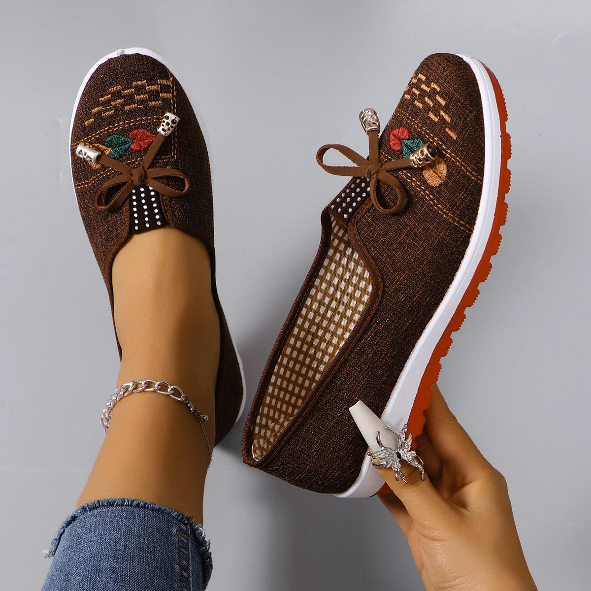 Women's breathable mesh flat casual sneakers by Showlu Fashion Store, lightweight summer shoes with a comfortable, airy design.