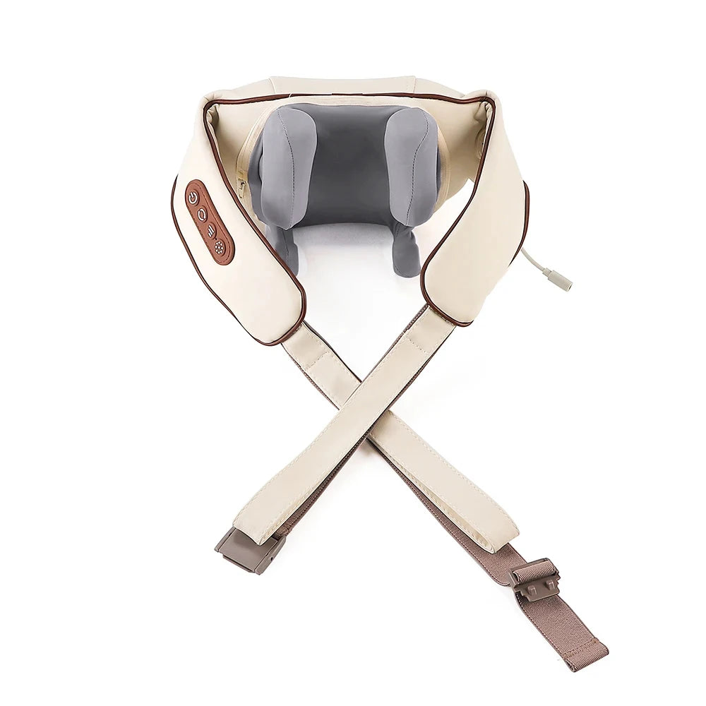Showlu Smart General electric deep tissue neck and shoulder massage shawl with adjustable settings and plush fabric for relaxation.