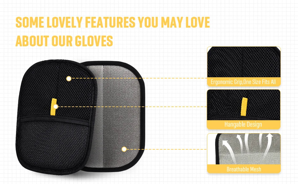 Showlu Smart General reusable pet hair gloves with textured surfaces for effective fur removal from furniture and clothing.